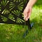 Glitzhome® 6ft. Black Galvanized Steel Irregular Geometric Pattern Privacy Screen Fence Panel & Room Divider